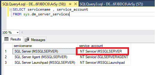 مشاهده اکانت اجرا کننده سرویس SQL Server