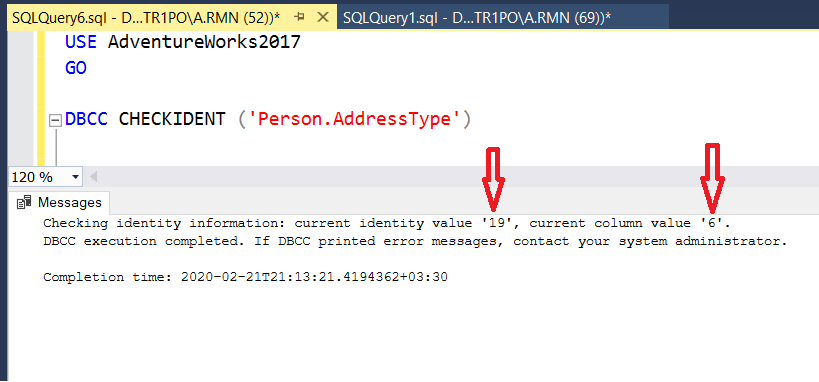 نحوه تغییر Identity جداول در SQL Server